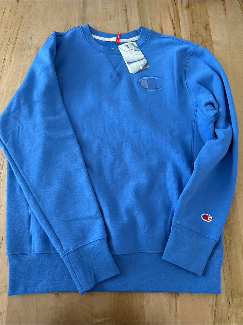 Champion Men's Bright Blue Crewneck Sweatshirt